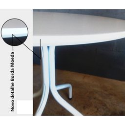 Jogo Mesa Redonda para Restaurante Comércio com 4 Cadeiras Iso Azul Base Branca Ecomhome - 3
