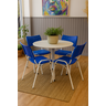 Jogo Mesa Redonda para Restaurante Comércio com 4 Cadeiras Iso Azul Base Branca Ecomhome - 1