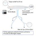 Ver imagem 4 de Jogo Mesa Redonda para Restaurante Comércio com 4 Cadeiras Iso Azul Base Branca Ecomhome
