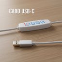 Ver imagem 4 de Luminaria Abajur Mesa 3 Tons Minimalista LED Candeeiro USB Iluminaçao Regulavel Cabeceira Decoraçao 
