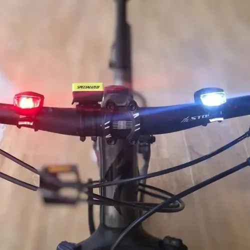 Sinalizador Bike Com 2 Leds Luz Noturna Dianteira Traseira - 2