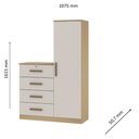 Ver imagem 2 de Cômoda com 4 Gavetas e 1 Porta 107,5cm 0645 Aurora Genialflex