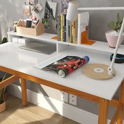 Escrivaninha de Madeira Branco com Amêndoa Califórnia Tebarrot Móveis - 6 Escrivaninha de Madeira Branco com Amêndoa Califórnia Tebarrot Móveis - 6