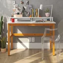 Ver imagem 3 de Escrivaninha de Madeira Branco com Amêndoa Califórnia Tebarrot Móveis