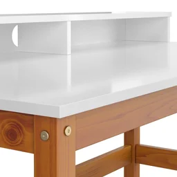 Escrivaninha de Madeira Branco com Amêndoa Califórnia Tebarrot Móveis - 7 Escrivaninha de Madeira Branco com Amêndoa Califórnia Tebarrot Móveis - 7