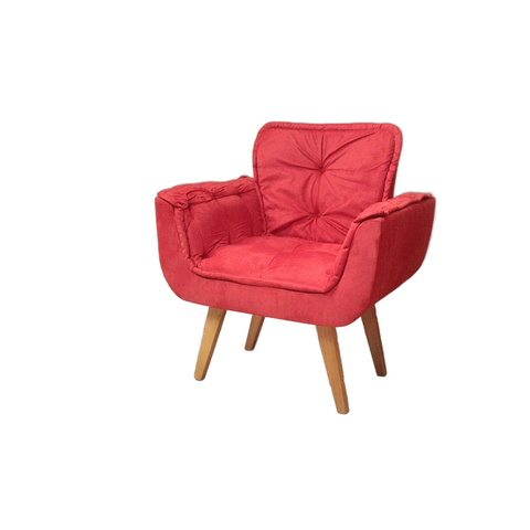 Poltrona Decorativa 1 Lugar Vermelho 503 Rebeca
