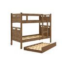 Ver imagem 1 de Beliche c/Cama Auxiliar Jaspe Fênix Treliche em MDF Castanho