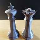 Ver imagem 2 de Estatuetas Rei e Rainha - Peças decorativas De Xadrez - Decoração - Toque 3D:Cinza