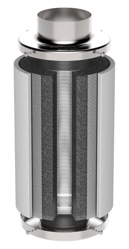 Filtro de Ar Carvão Ativado Elimina Odores p/Estufa Grow - 150mm - 600mm - 3