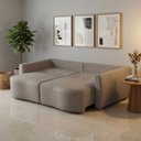 Ver imagem 3 de Sofá Cama Retrátil Itália 4 Lugares Design Orgânico em Linho Sala de Estar - 200 Cm