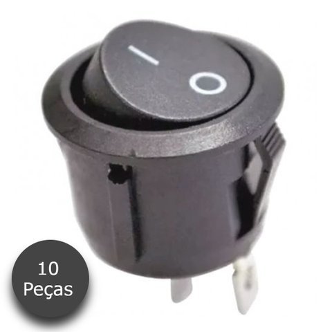 Chave Gangorra Liga/desliga Kcd1-105-101 Preta 10 Peças 