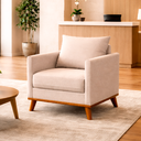 Ver imagem 1 de Poltrona Petiz Chair em Bouclê Premium Sala Recepção Confortável Bege