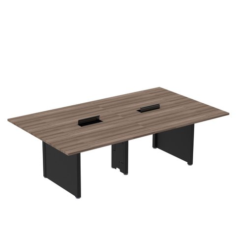 Mesa de Reunião 2400x1400 MRCPB2414PP Marrom/Walnut/Preto