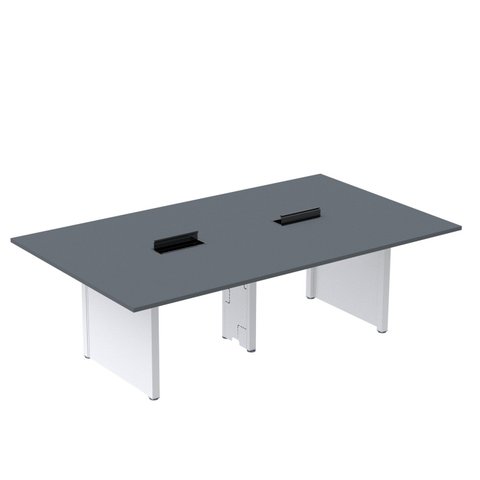 Mesa de Reunião 2400x1400 MRCPB2414PP Cinza/Grafito/Branco
