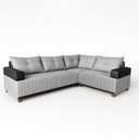 Ver imagem 3 de Sofá 4 Lugares 1,77x2,57m Canto Leona Gold Bom Pastor Linho Cinza/preto
