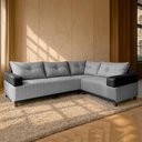 Ver imagem 1 de Sofá 4 Lugares 1,77x2,57m Canto Leona Gold Bom Pastor Linho Cinza/preto