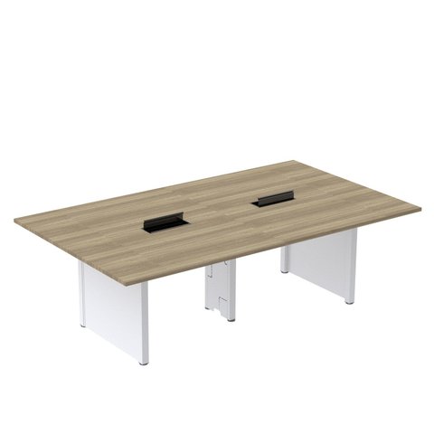 Mesa de Reunião 2400x1400 MRCPB2414PP Marrom/Noce Marromle/Branco