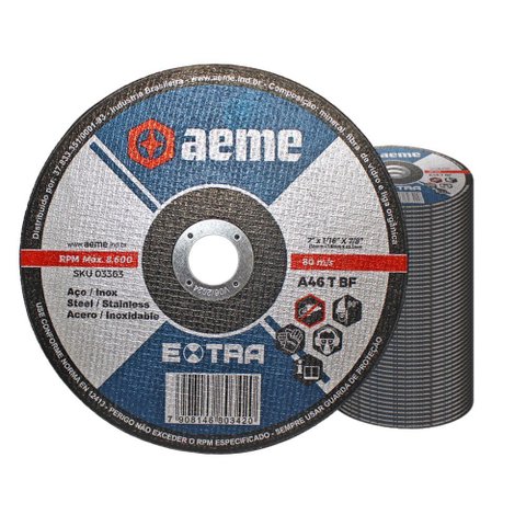 Disco Corte Fino Aeme Extra 7x1/16x7/8 (178x1.6x22.22) 50 Unidades