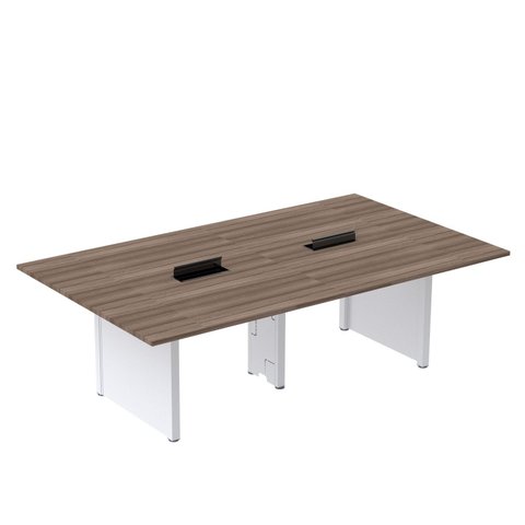 Mesa de Reunião 2400x1400 MRCPB2414PP Marrom/Walnut/Branco