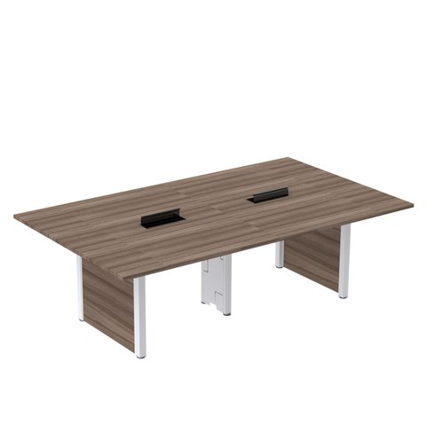 Mesa de Reunião 2400x1400 MRCPB2414PP Marrom/Walnut/Branco