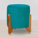 Ver imagem 3 de Poltrona Balanço c/ Puff Melinda Suede Azul Turquesa