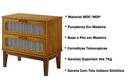 Ver imagem 3 de Mesinha de Cabeceira Retro Alto Padrão Estilo Europeu Santorini 60cm Nature