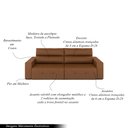 Ver imagem 4 de Sofá Retrátil 3 Lugares 204cm Nero Couro Caramelo Manchado G52 - Gran Belo