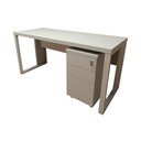 Ver imagem 2 de Mesa Escrivaninha Industrial 150cm Gaveteiro Clean Pés Metal Cor:cinza Claro