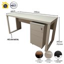Ver imagem 3 de Mesa Escrivaninha Industrial 150cm Gaveteiro Clean Pés Metal Cor:cinza Claro