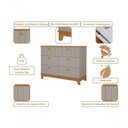 Ver imagem 3 de Quarto para Bebê Cômoda e Berço 100% Mdf Biscoito Permobili Fendi/nature