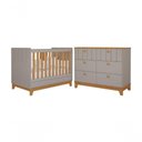 Ver imagem 2 de Quarto para Bebê Cômoda e Berço 100% Mdf Biscoito Permobili Fendi/nature