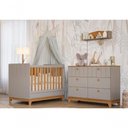 Ver imagem 1 de Quarto para Bebê Cômoda e Berço 100% Mdf Biscoito Permobili Fendi/nature