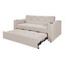Ver imagem 3 de Sofá Cama Reclinável Retrátil Austin Pompeia Creme com Porta Copos