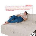 Ver imagem 6 de Sofá Cama Reclinável Retrátil Austin Pompeia Creme com Porta Copos