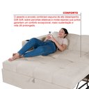 Ver imagem 6 de Sofá Cama Reclinável Retrátil Austin Pompeia Creme com Carregador e Porta Copos