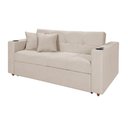 Ver imagem 2 de Sofá Cama Reclinável Retrátil Austin Pompeia Creme com Porta Copos