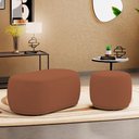 Ver imagem 1 de Conjunto 02 Puffs Decorativos Orgânicos Molly Bouclê Terracota - Abmaza
