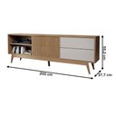 Ver imagem 4 de Rack para Tv até 75 Polegadas Normandia 1 Porta 2 Gavetas Freijó/off White - Panorama Móveis