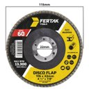 Ver imagem 2 de Disco Lixa Flap 115mm Grão 60 Madeira Aço Desbaste | 03 Un
