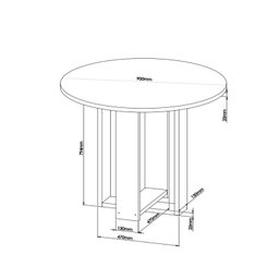 Mesa de Jantar Chiara Redonda 90x90cm com 4 Cadeiras Venus - 3