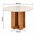 Ver imagem 3 de Mesa de Jantar Chiara Redonda 90x90cm com 4 Cadeiras Venus Inox/Branco