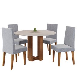 Mesa de Jantar Chiara Redonda 90x90cm com 4 Cadeiras Venus - 2