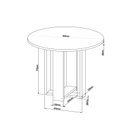 Ver imagem 3 de Mesa de Jantar Chiara Redonda 90x90cm com 4 Cadeiras Venus Inox/Branco