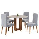 Ver imagem 2 de Mesa de Jantar Chiara Redonda 90x90cm com 4 Cadeiras Venus Inox/Branco