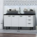 Ver imagem 5 de Gabinete Cozinha 174cm Armário 100% MDF 3 Portas 3 Gavetas:Branco