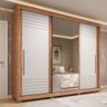 Guarda-roupa Casal 270cm 3 Portas de Correr com Espelho e Pés 100% Mdf Aracruz Espresso Móveis - 2