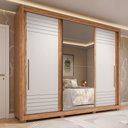 Ver imagem 2 de Guarda-roupa Casal 270cm 3 Portas de Correr com Espelho e Pés 100% Mdf Aracruz Espresso Móveis