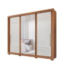 Ver imagem 3 de Guarda-roupa Casal 270cm 3 Portas de Correr com Espelho e Pés 100% Mdf Aracruz Espresso Móveis