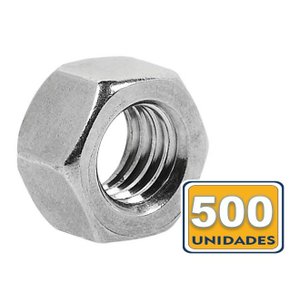 Porca Sextava Zincada 3/16" C/500un UNC Ciser Unico