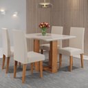 Ver imagem 1 de Mesa de Jantar Retangular Ville 120x90cm com 4 Cadeiras Venus